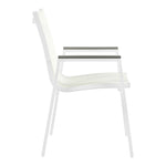 Nizuc Mesh Water Resistant Fabric Outdoor Patio Dining Arm Chair in White