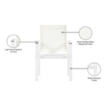Nizuc Mesh Water Resistant Fabric Outdoor Patio Dining Arm Chair in White