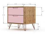 Rockefeller 20" Nightstand (2-Drawer) in Pink