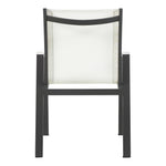 Nizuc Mesh Water Resistant Fabric Outdoor Patio Dining Arm Chair in White