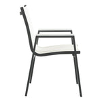 Nizuc Mesh Water Resistant Fabric Outdoor Patio Dining Arm Chair in White