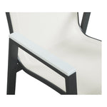 Nizuc Mesh Water Resistant Fabric Outdoor Patio Dining Arm Chair in White