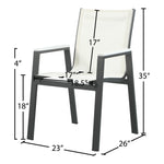 Nizuc Mesh Water Resistant Fabric Outdoor Patio Dining Arm Chair in White