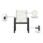 Nizuc Mesh Water Resistant Fabric Outdoor Patio Dining Arm Chair in White