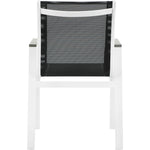 Nizuc Mesh Water Resistant Fabric Outdoor Patio Dining Arm Chair in Black