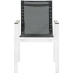 Nizuc Mesh Water Resistant Fabric Outdoor Patio Dining Arm Chair in Black