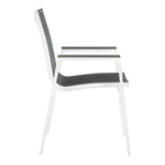 Nizuc Mesh Water Resistant Fabric Outdoor Patio Dining Arm Chair in Black