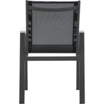 Nizuc Mesh Water Resistant Fabric Outdoor Patio Dining Arm Chair in Black