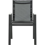 Nizuc Mesh Water Resistant Fabric Outdoor Patio Dining Arm Chair in Black