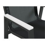 Nizuc Mesh Water Resistant Fabric Outdoor Patio Dining Arm Chair in Black