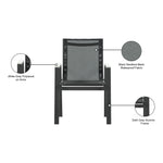 Nizuc Mesh Water Resistant Fabric Outdoor Patio Dining Arm Chair in Black