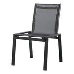 Nizuc Mesh Water Resistant Fabric Outdoor Patio Dining Chair in Black