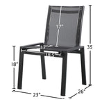 Nizuc Mesh Water Resistant Fabric Outdoor Patio Dining Chair in Black