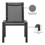 Nizuc Mesh Water Resistant Fabric Outdoor Patio Dining Chair in Black