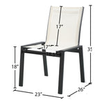 Nizuc Mesh Water Resistant Fabric Outdoor Patio Dining Chair in White