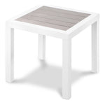 Nizuc Aluminum Outdoor Patio End Table in Grey