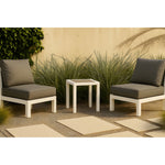 Nizuc Aluminum Outdoor Patio End Table in Grey