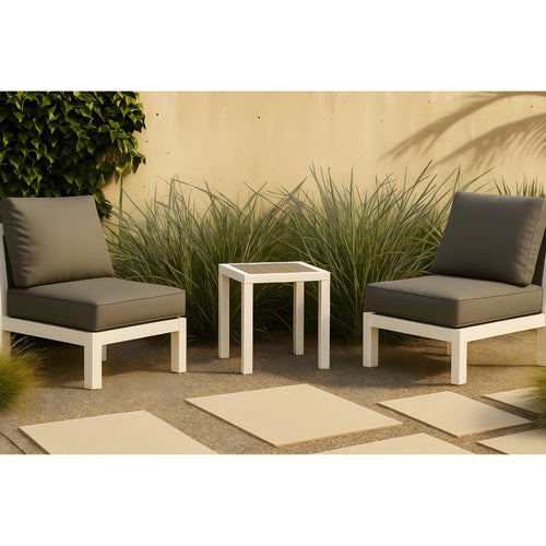 Nizuc Aluminum Outdoor Patio End Table in Grey
