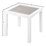 Nizuc Aluminum Outdoor Patio End Table in Grey