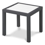 Nizuc Aluminum Outdoor Patio End Table in White