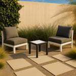 Nizuc Aluminum Outdoor Patio End Table in White