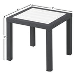 Nizuc Aluminum Outdoor Patio End Table in White
