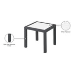 Nizuc Aluminum Outdoor Patio End Table in White