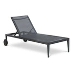 Nizuc Adjustable Mesh Water Resistant Fabric Outdoor Patio Adjustable Sun Chaise Lounge in Black