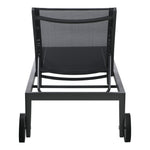 Nizuc Adjustable Mesh Water Resistant Fabric Outdoor Patio Adjustable Sun Chaise Lounge in Black