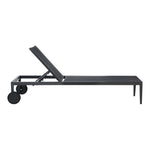 Nizuc Adjustable Mesh Water Resistant Fabric Outdoor Patio Adjustable Sun Chaise Lounge in Black