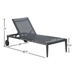 Nizuc Adjustable Mesh Water Resistant Fabric Outdoor Patio Adjustable Sun Chaise Lounge in Black