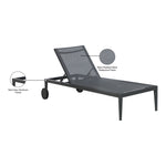 Nizuc Adjustable Mesh Water Resistant Fabric Outdoor Patio Adjustable Sun Chaise Lounge in Black