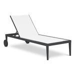 Nizuc Adjustable Mesh Water Resistant Fabric Outdoor Patio Adjustable Sun Chaise Lounge in White