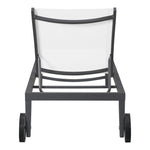 Nizuc Adjustable Mesh Water Resistant Fabric Outdoor Patio Adjustable Sun Chaise Lounge in White
