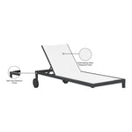 Nizuc Adjustable Mesh Water Resistant Fabric Outdoor Patio Adjustable Sun Chaise Lounge in White