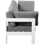 Nizuc 90" Water Resistant Fabric Upholstered 3pc. Outdoor Patio Modular Sofa in Grey