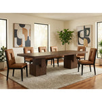 Anzio 96 / 144" Oak Veneer Dining Table (3 Boxes) in Brown