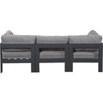Nizuc 90" Water Resistant Fabric Upholstered 3pc. Outdoor Patio Modular Sofa in Grey