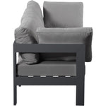 Nizuc 90" Water Resistant Fabric Upholstered 3pc. Outdoor Patio Modular Sofa in Grey
