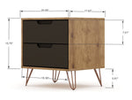Rockefeller 20" Nightstand (2-Drawer) in Gray