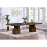 Anzio 96 / 144" Oak Veneer Dining Table (3 Boxes) in Brown