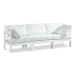 Nizuc 90" Water Resistant Fabric Upholstered 3pc. Outdoor Patio Modular Sofa in White