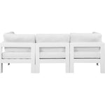 Nizuc 90" Water Resistant Fabric Upholstered 3pc. Outdoor Patio Modular Sofa in White
