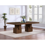Anzio 96 / 144" Oak Veneer Dining Table (3 Boxes) in Brown