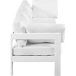 Nizuc 90" Water Resistant Fabric Upholstered 3pc. Outdoor Patio Modular Sofa in White