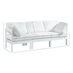 Nizuc 90" Water Resistant Fabric Upholstered 3pc. Outdoor Patio Modular Sofa in White