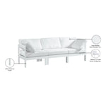 Nizuc 90" Water Resistant Fabric Upholstered 3pc. Outdoor Patio Modular Sofa in White