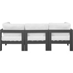 Nizuc 90" Water Resistant Fabric Upholstered 3pc. Outdoor Patio Modular Sofa in White