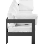 Nizuc 90" Water Resistant Fabric Upholstered 3pc. Outdoor Patio Modular Sofa in White