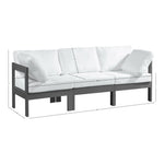 Nizuc 90" Water Resistant Fabric Upholstered 3pc. Outdoor Patio Modular Sofa in White